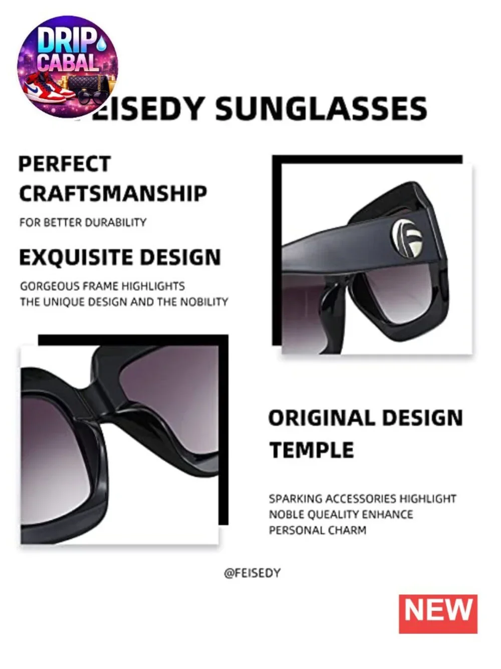 Vintage Style Oversized Square Sunglasses for Women Retro Trendy Shades